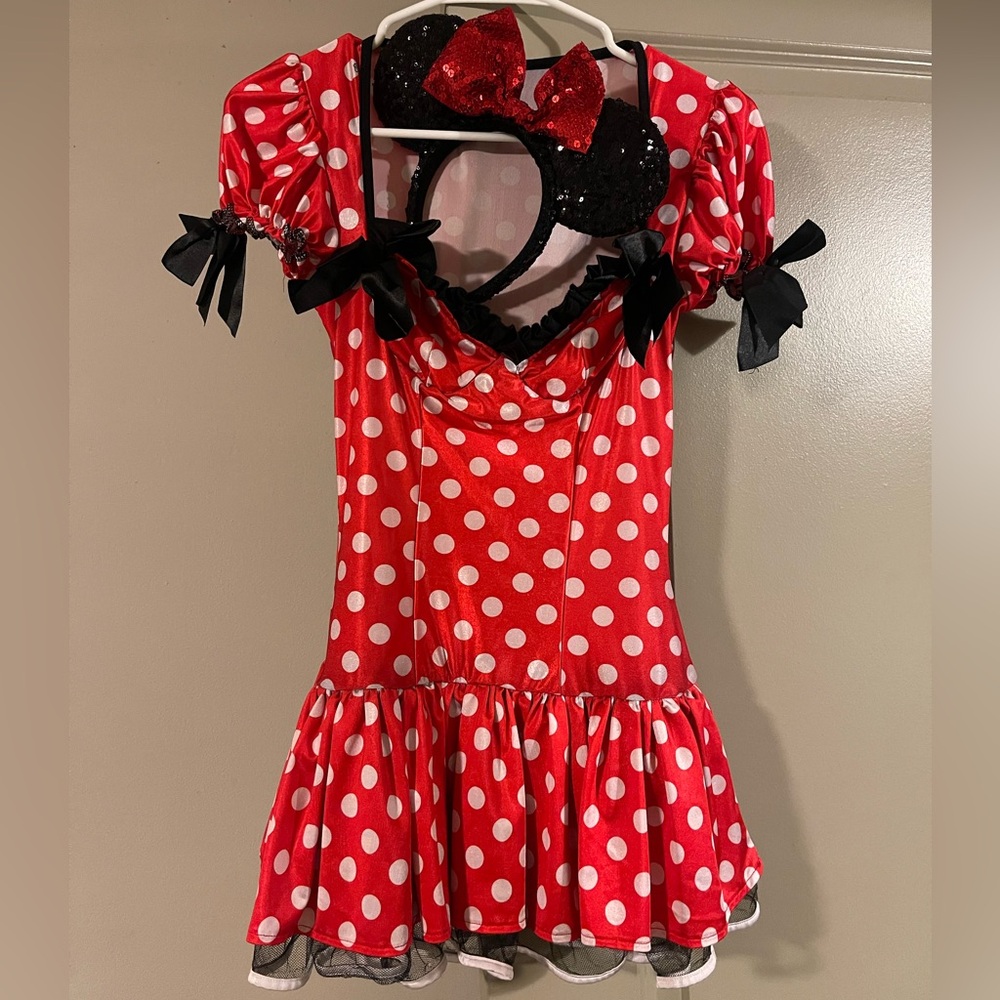 Fredericks of Hollywood Minnie Mouse Costume with Disney Sequin Mouse Ears